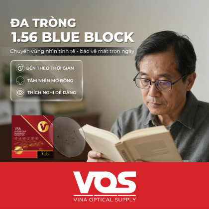 Kính Đa Tròng 1.56 Progressive Blue Block Green HMC – Nhìn Xa Gần Rõ Nét, Bảo Vệ Mắt Thời 4.0
